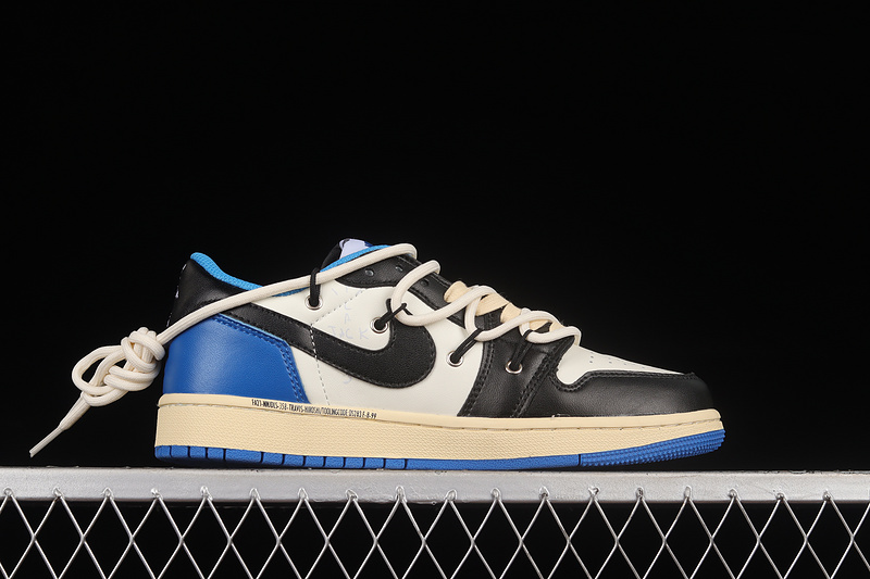 Fragment Design X Travis Scott Air Jordan 1 Retro Low Blue/Black/White 9