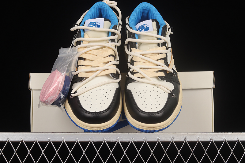 Fragment Design X Travis Scott Air Jordan 1 Retro Low Blue/Black/White 15