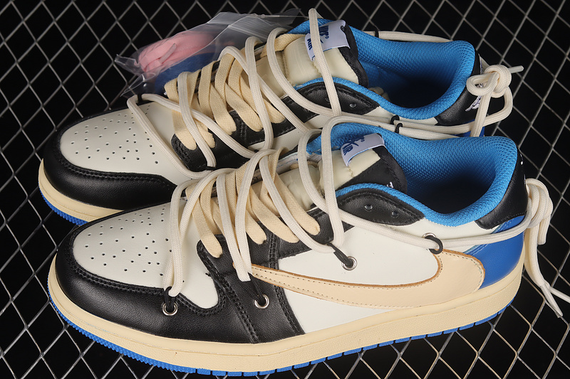 Fragment Design X Travis Scott Air Jordan 1 Retro Low Blue/Black/White 19