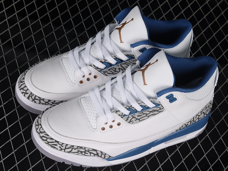 Air Jordan 3 Retro Washington Wizards White/Metallic Copper/True Blue/Cementgrey 25