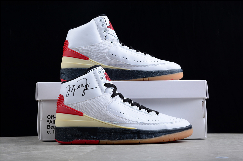 Ow X Air Jordan 2 High Sp Cream White/Black/Red 9