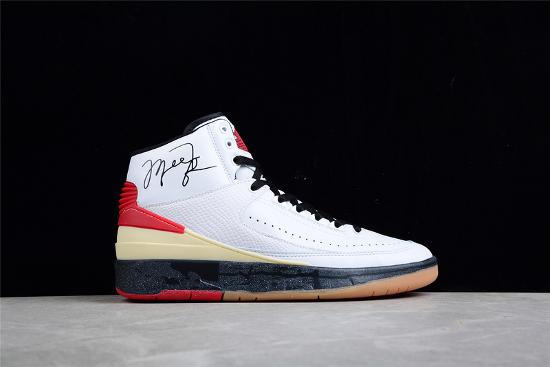 Ow X Air Jordan 2 High Sp Cream White/Black/Red 23