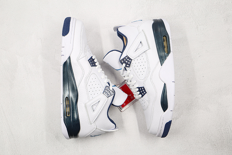 Air Jordan 4 Retro Ls White/Legend Blue-Mdnght Navy 9