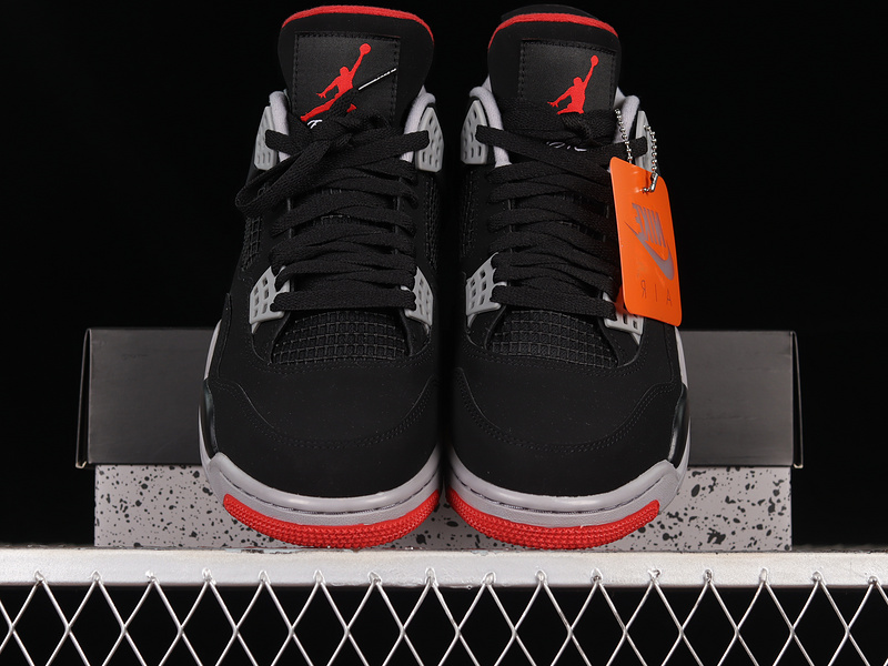 Air Jordan 4 Retro Og Bred 2019 Black/Cement Grey-Summit White Fire Red 7