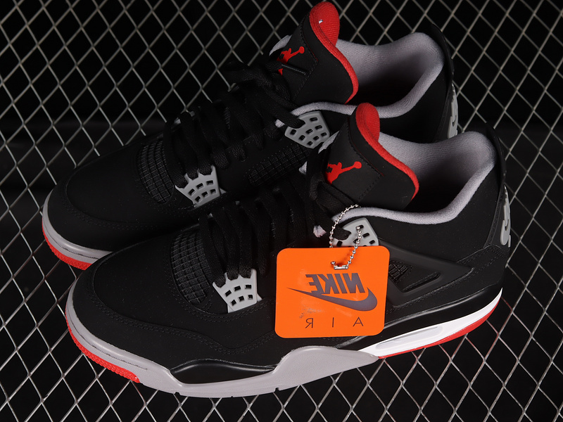 Air Jordan 4 Retro Og Bred 2019 Black/Cement Grey-Summit White Fire Red 9