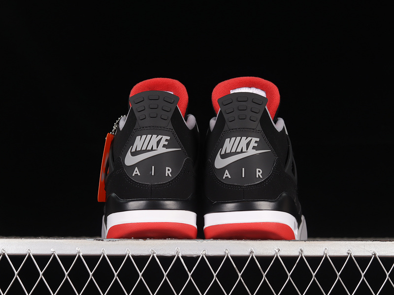 Air Jordan 4 Retro Og Bred 2019 Black/Cement Grey-Summit White Fire Red 13