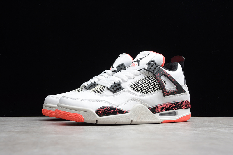 Get Air Jordan 4 Retro White/Black-Bright Crimson-Pale Citron 19