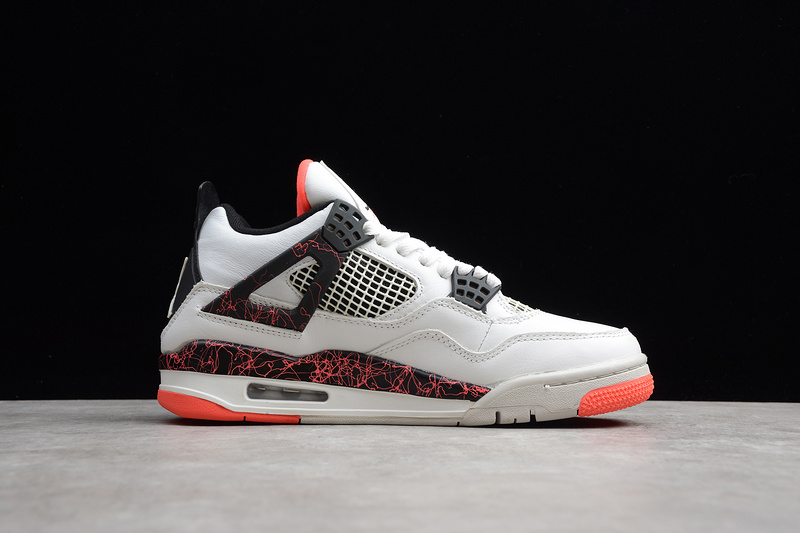 Get Air Jordan 4 Retro White/Black-Bright Crimson-Pale Citron 25