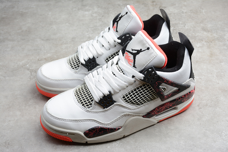 Get Air Jordan 4 Retro White/Black-Bright Crimson-Pale Citron 27