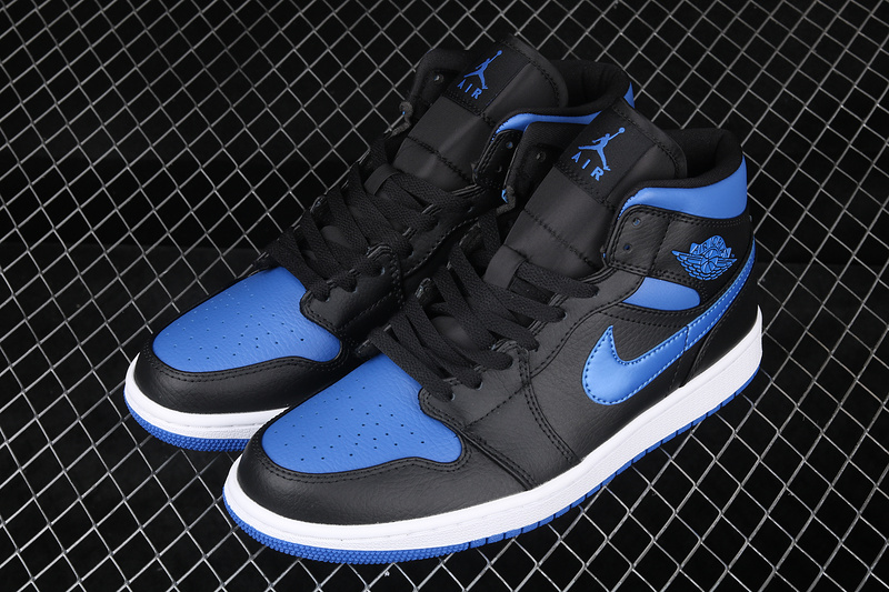 Air Jordan 1 Mid Royal Black/Blue 7