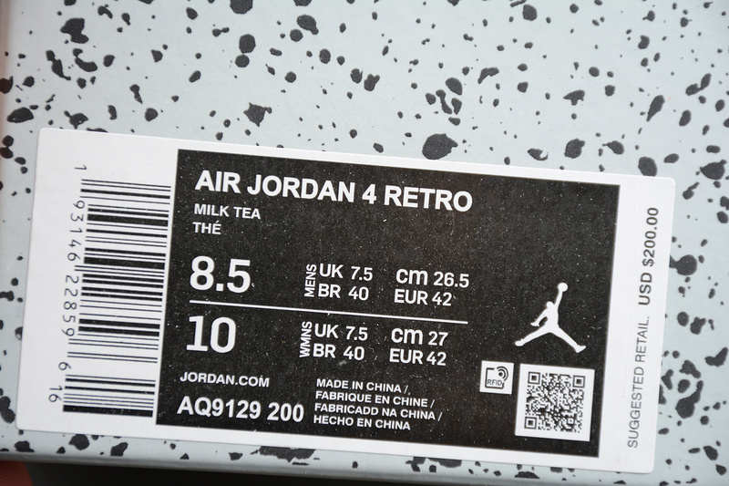 St Air Jordan 4 Retro Fossil Mushrom/Black-Fossil-Pale Ivory 9