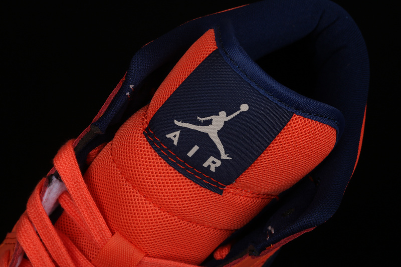 Air Jordan 1 Mid Shoes Orange/Navy Blue 23