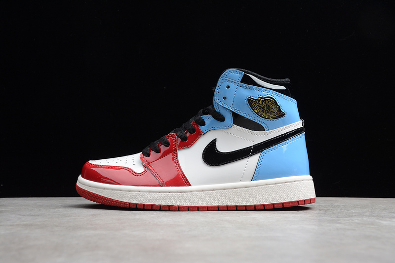 Gz Air Jordan 1 High Og Fearless White/Blue-Varsity Red-Black 5