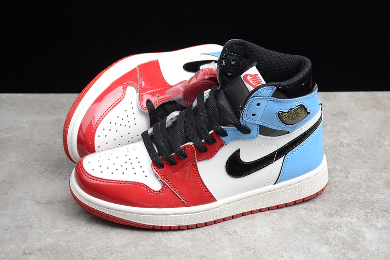 Gz Air Jordan 1 High Og Fearless White/Blue-Varsity Red-Black 27