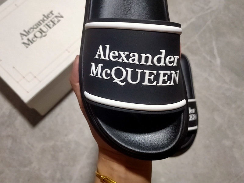 Alexander Mcqueen Hybrid Signature Slides Black/Black/White 5