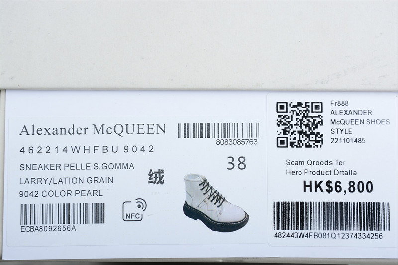 Alexander Mcqueen Boots High White/White/Black 13