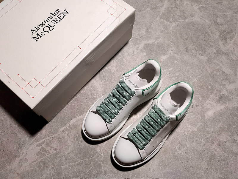 Alexander Mcqueen Sole Leather Sneakers White/White/Green 5