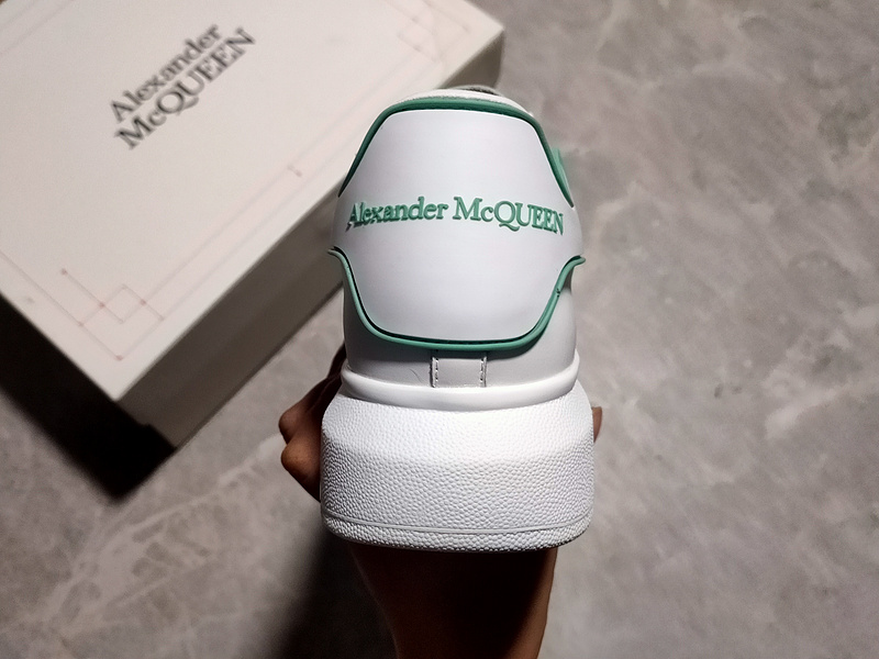 Alexander Mcqueen Sole Leather Sneakers White/White/Green 15