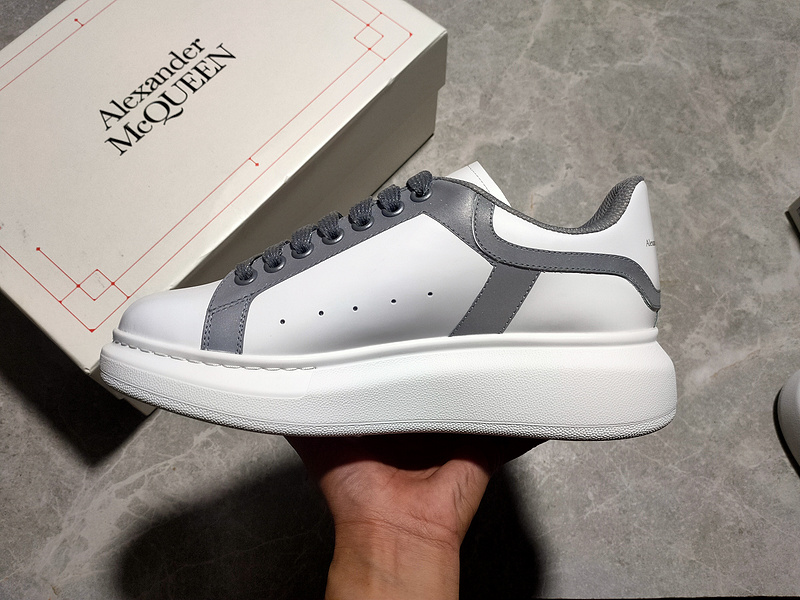 Alexander Mcqueen Sole Leather Sneakers White/White/Grey 11