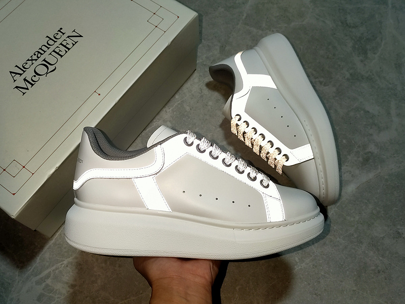 Alexander Mcqueen Sole Leather Sneakers White/White/Grey 15