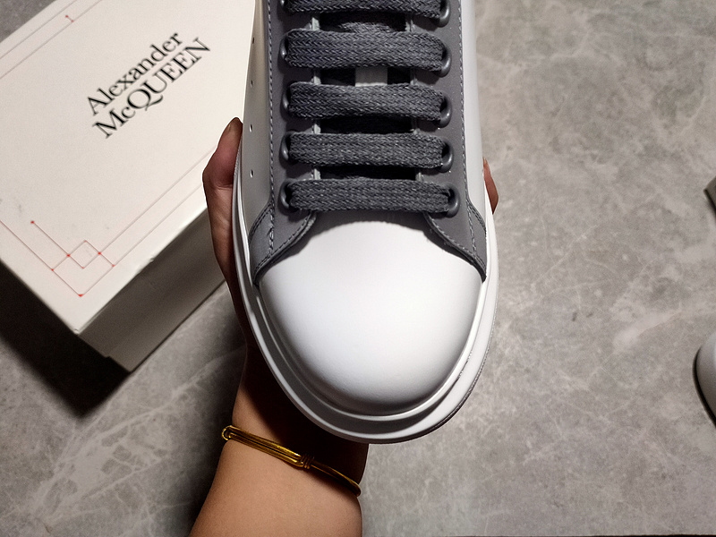 Alexander Mcqueen Sole Leather Sneakers White/White/Grey 19