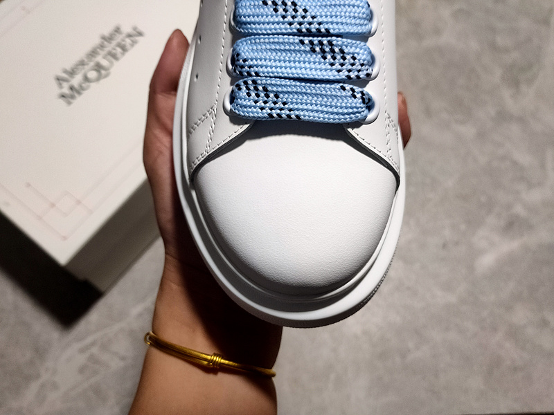 Alexander Mcqueen Sole Leather Sneakers White/White/Light Blue 7