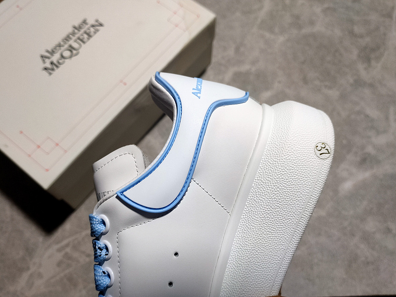 Alexander Mcqueen Sole Leather Sneakers White/White/Light Blue 11