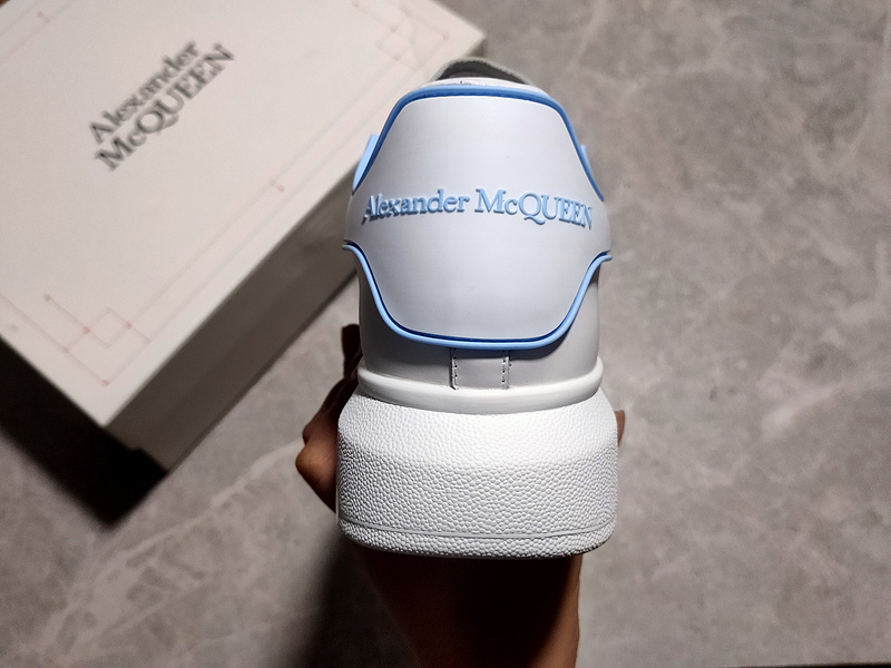 Alexander Mcqueen Sole Leather Sneakers White/White/Light Blue 15