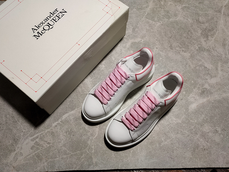 Alexander Mcqueen Sole Leather Sneakers White/White/Pink 5