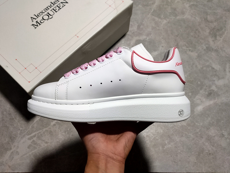 Alexander Mcqueen Sole Leather Sneakers White/White/Pink 7