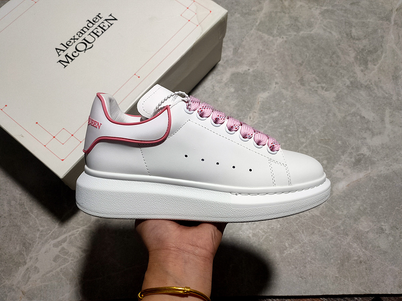 Alexander Mcqueen Sole Leather Sneakers White/White/Pink 9