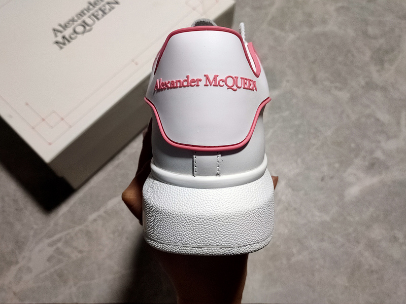 Alexander Mcqueen Sole Leather Sneakers White/White/Pink 13