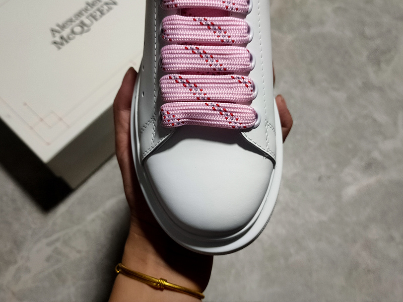 Alexander Mcqueen Sole Leather Sneakers White/White/Pink 15