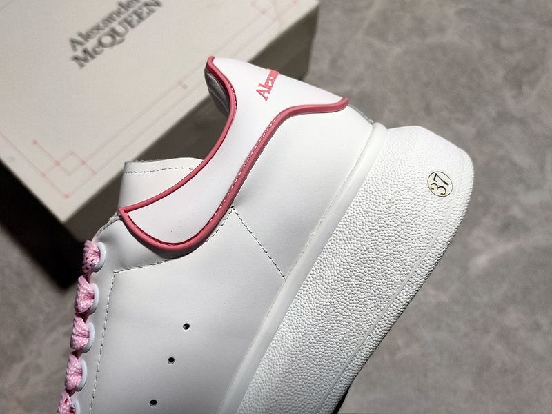 Alexander Mcqueen Sole Leather Sneakers White/White/Pink 19