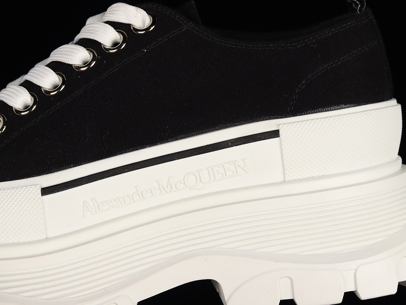 Alexander Mcqueen Low-Top Canvas Shoes Black/Black/White 11