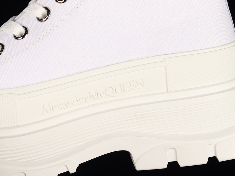 Alexander Mcqueen High Top Canvas Shoes White/White/White 11