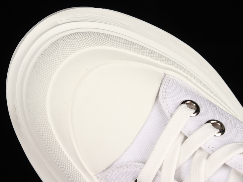 Alexander Mcqueen High Top Canvas Shoes White/White/White 19