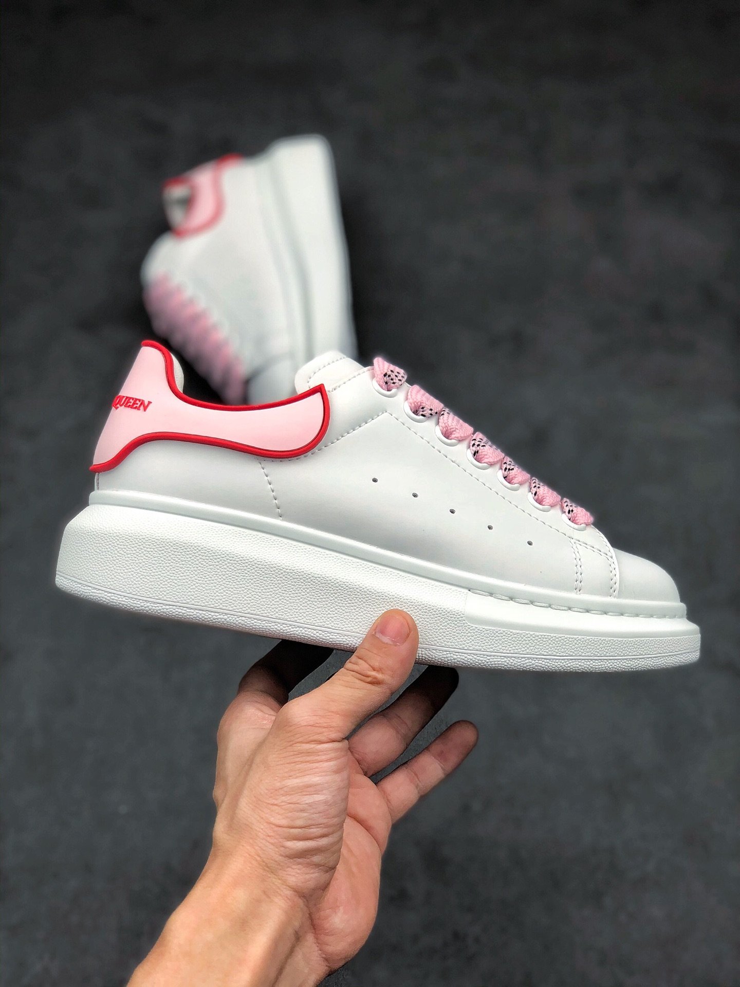 Alexander Mcqueen White/Light Pink/Red 15