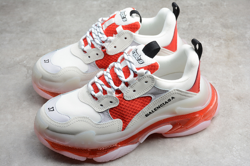 Triple S Sneaker White/Orange 5