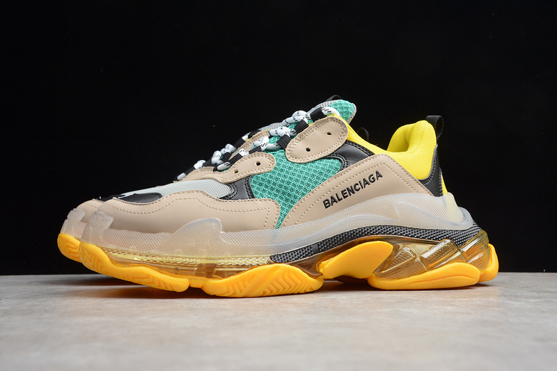 Triple S Sneaker Dadshoe Beige/Blue/Yellow 9