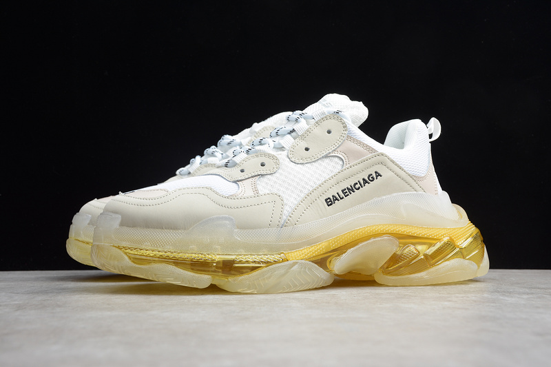 Triple S Sneaker Dadshoe White/Black/Gold 3