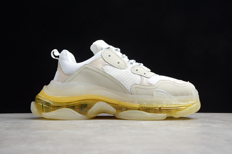 Triple S Sneaker Dadshoe White/Black/Gold 13