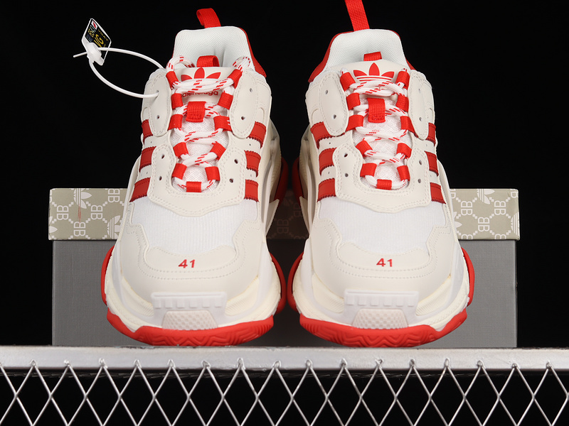 Adidas x Balenciaga Triple S Sneakers White/White/Red 3