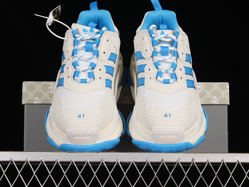 Adidas x Balenciaga Triple S Sneakers White/White/Blue 9