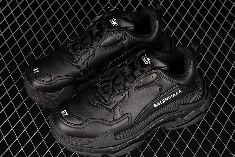 Zg Balenciaga Triple S Sneakers Black/Black/White 17