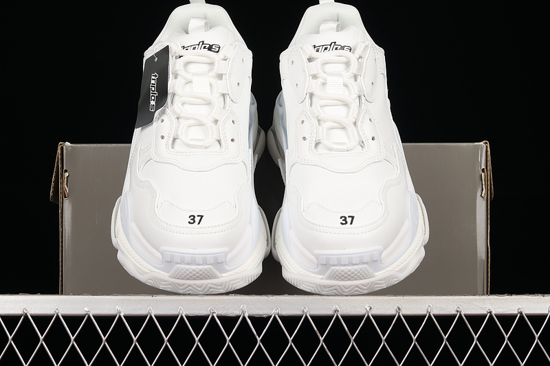 Zg Balenciaga Triple S Sneakers White/White/Black 17