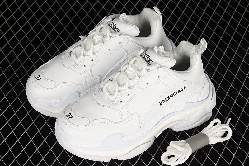 Zg Balenciaga Triple S Sneakers White/White/Black 21