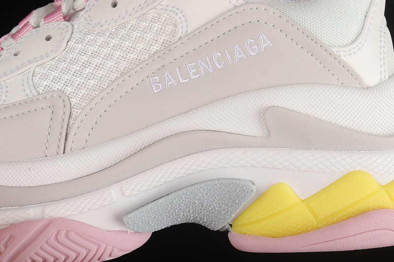 Balenciaga Triple S Sneakers White/Light Grey/Pink/Yellow 29