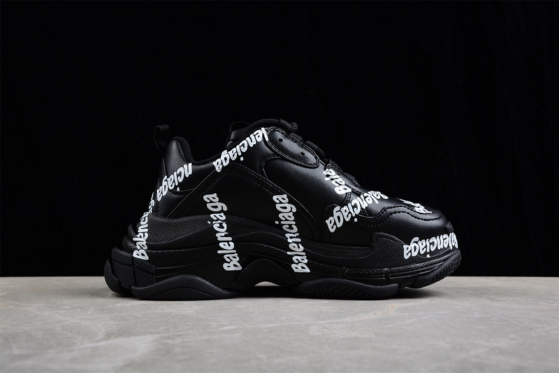 Balenciaga Triple S 3.0 Sneakers Black/Black/White 7