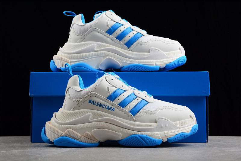 Balenciaga Triple S Sneakers X Ad White/White/Blue 5